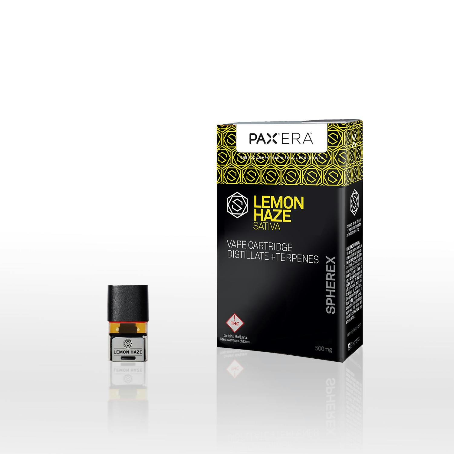 Spherex 500mg THC Distillate PAX Pod - Lemon Haze (Sativa)